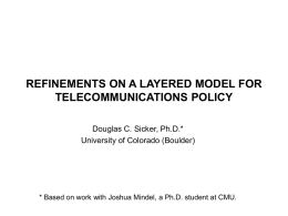 REFINEMENTS ON A LAYERED MODEL FOR …