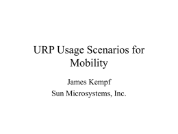 URP Usage Scenarios for Mobility