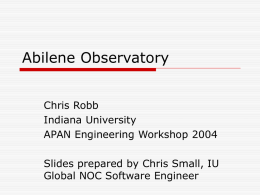 Abilene Observatory - Asia Pacific Advanced Network