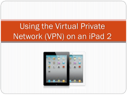 Using VPN On An iPad 2 - FIMC-VI