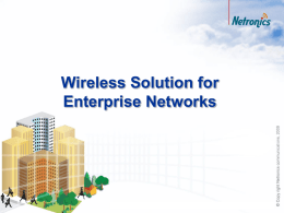 Netronics Wireless Solution for Enterprise Networks