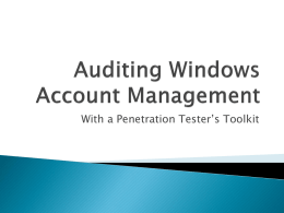 Auditing Windows Account Management