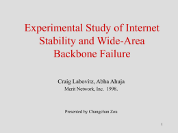 Experimental Study of Internet Stability and Wide
