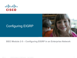 Configuring EIGRP - University of Wolverhampton