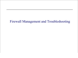 Firewall Management and Troubleshooting