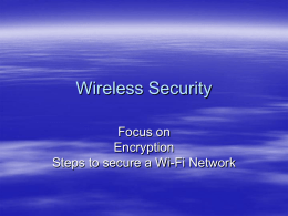 Wireless Security - California State University, Dominguez
