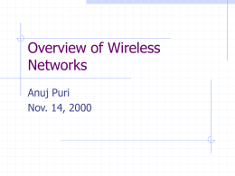 Overview of Wireless Networks - University of California