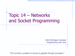 Topic 3 – Object Oriented Programming and Classes