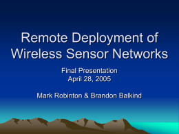 Remote Deployment of Wireless Sensor Networks