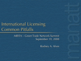 International Licensing Common Pitfalls