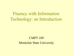 Fluency with Information Technology: an Introduction