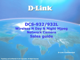 DCS-930 Sales Guide