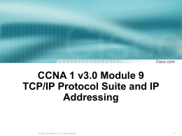 CCNA 1 Module 9 TCP/IP Protocol Suite and IP Addressing