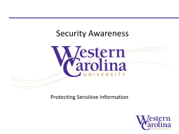 Security Awareness - Western Carolina University