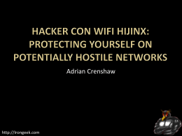 Hacker Con WiFiHijinx: Protecting Yourself