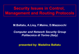 Security Issues in Control, Management and Routing Protocols