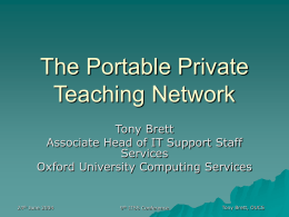 The Private Portable Teaching Network