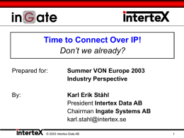 Intertex Data AB, Sweden