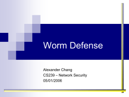 Worm Defense
