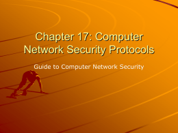 Computer Network Security Protocols and Standards