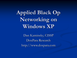 Applied Black Op Networking on Windows XP