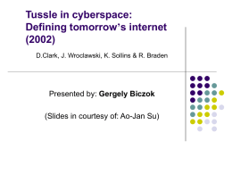 Tussle in cyberspace: Defining tomorrow`s internet (2002)