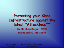 Protecting your Cisco Infrastructure against the latest