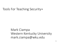 Tools for teaching security