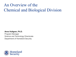 DHS`s Chem/Bio programs (File Format: PPT)