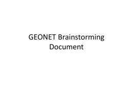 GEONET Brainstorming Document