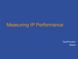 Measuring IP Performance