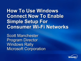 How To use Windows Connect Now To Enable Simple