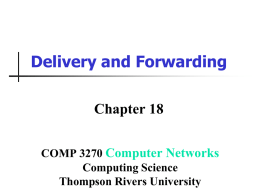 Delivery, and IP Packet Forwarding
