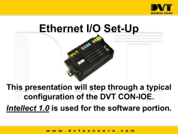 Ethernet I/O Set-Up
