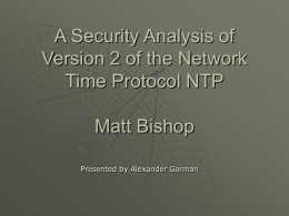 A Security Analysis of Version 2 of the Network Time Protocol NTP