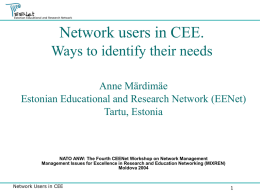 Network users in CEE. Ways to identify their needs