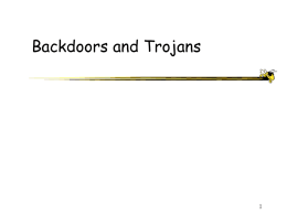 Lecture 6 Trojans and Back Doors (Power Point)
