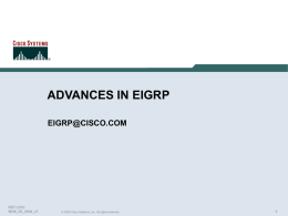 Advances in EIGRP