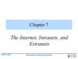 Chapter 7 - The Internet, Intranets, and Extranets