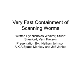 Very Fast Containment of Scanning Worms