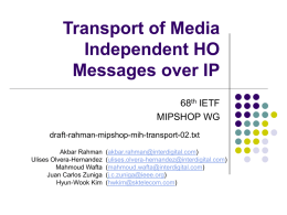Transport of MIH Messages Over IP