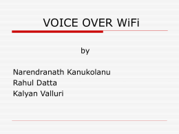 VOICE OVER WiFi - Computer Science and Engineering