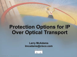 Protection Options for IP Over Optical Transport