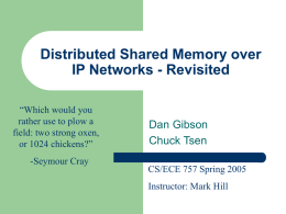 Distributed Shared Memory over IP Networks - Revisited
