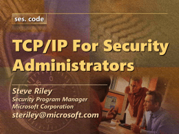 TCP/IP For Security Administrators
