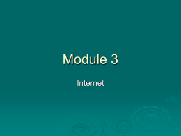 Module 3 Powerpoint slides - Initial Set Up