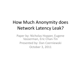 How Much Anonymity does Network Latency Leak?