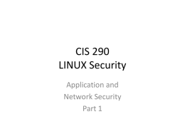 Basic network security settings