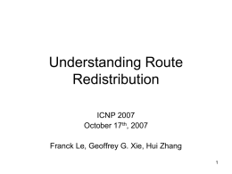 On Guidelines for Safe Route Redistributions