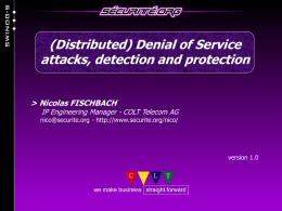 attacks, detection and protection Nicolas Fischbach